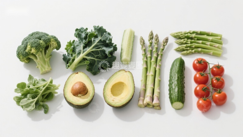 高清大图下载【趣麦麦图】新鲜蔬菜与水果组合展示