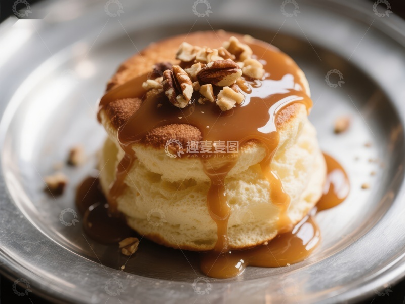 高清大图下载【趣麦麦图】焦糖坚果松饼特写
