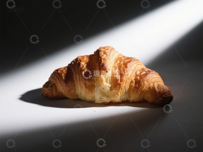 高清大图下载【趣麦麦图】阳光下的金黄羊角面包