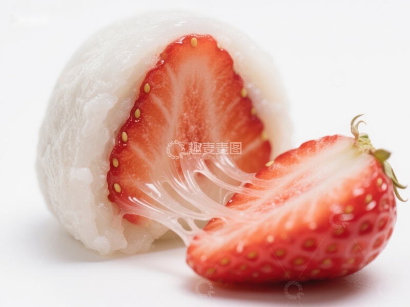 高清大图下载【趣麦麦图】草莓大福特写，清新诱人