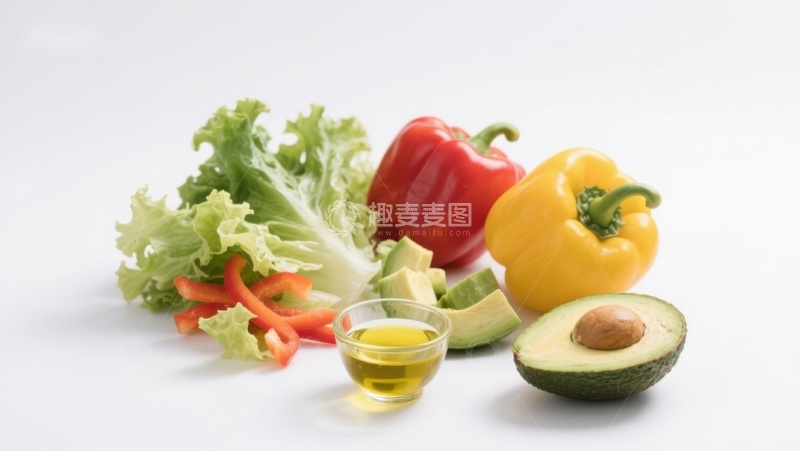 高清大图下载【趣麦麦图】新鲜蔬菜与橄榄油组合