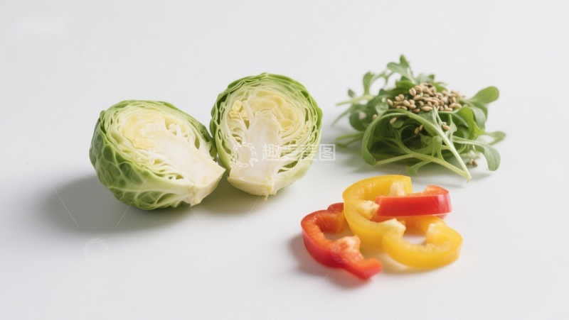 高清大图下载【趣麦麦图】新鲜蔬菜切片摆拍