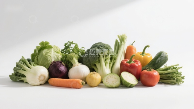 高清大图下载【趣麦麦图】新鲜蔬菜组合展示