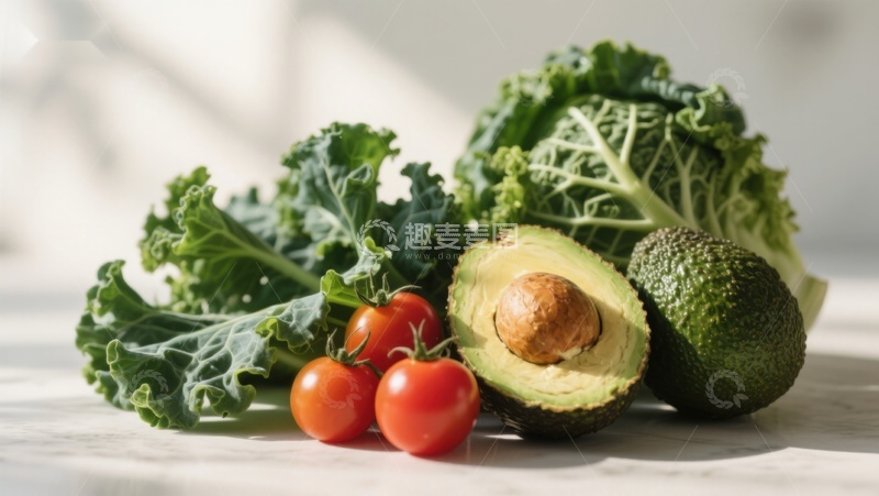 高清大图下载【趣麦麦图】新鲜蔬菜与牛油果静物