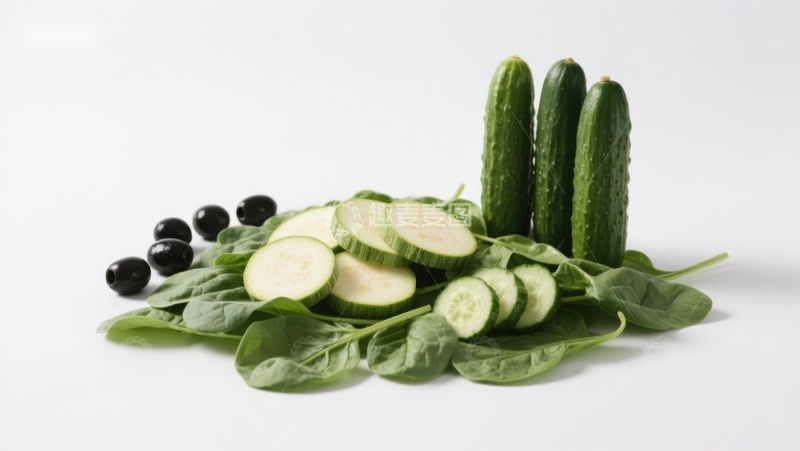 高清大图下载【趣麦麦图】新鲜蔬菜与绿叶组合