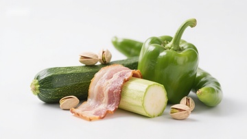 新鲜蔬菜与培根组合