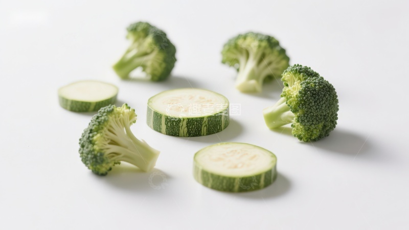 高清大图下载【趣麦麦图】西兰花与黄瓜片摆盘