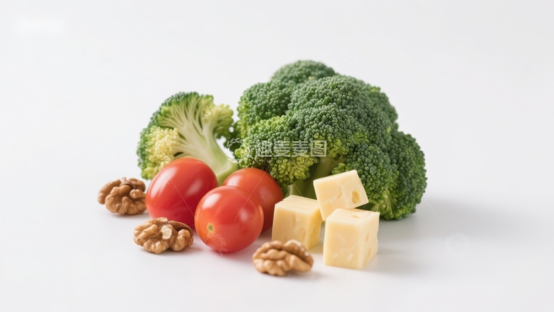 高清大图下载【趣麦麦图】新鲜蔬菜坚果奶酪组合