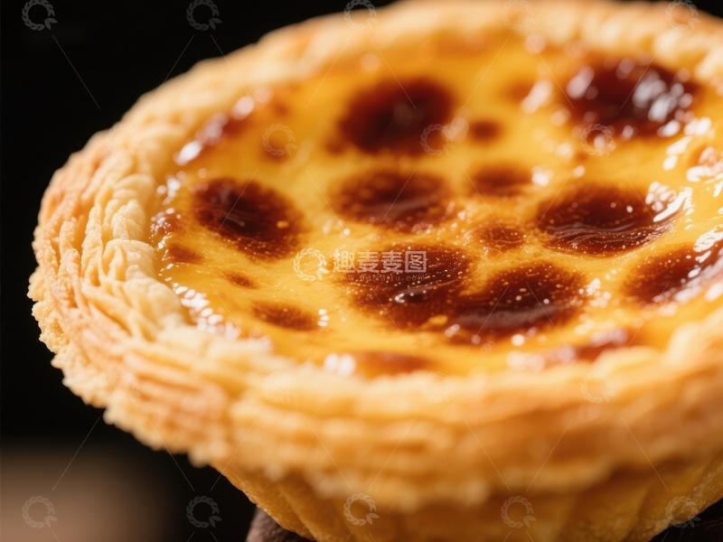 高清大图下载【趣麦麦图】金黄蛋挞特写