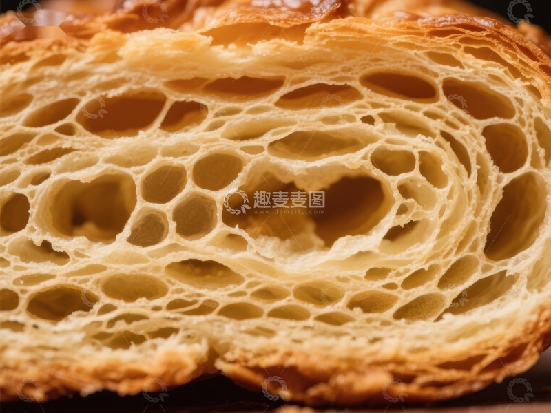 高清大图下载【趣麦麦图】酥脆面包内部结构特写