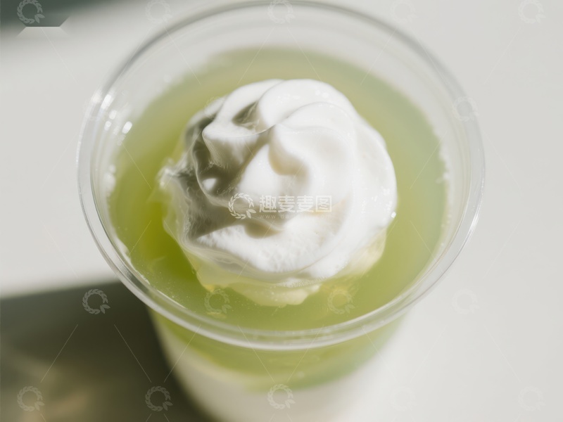 高清大图下载【趣麦麦图】绿色饮品配奶油，清新诱人