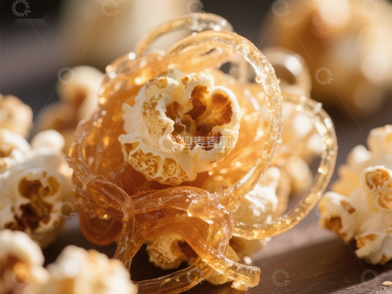 高清大图下载【趣麦麦图】焦糖包裹的爆米花特写
