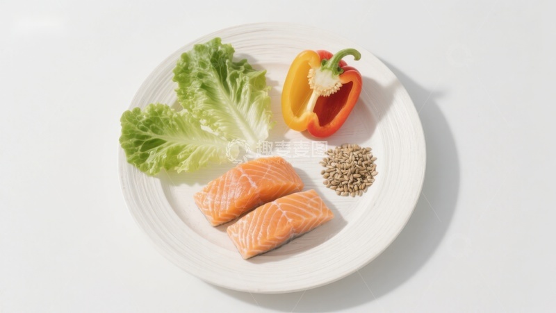 高清大图下载【趣麦麦图】三文鱼配蔬菜与香料