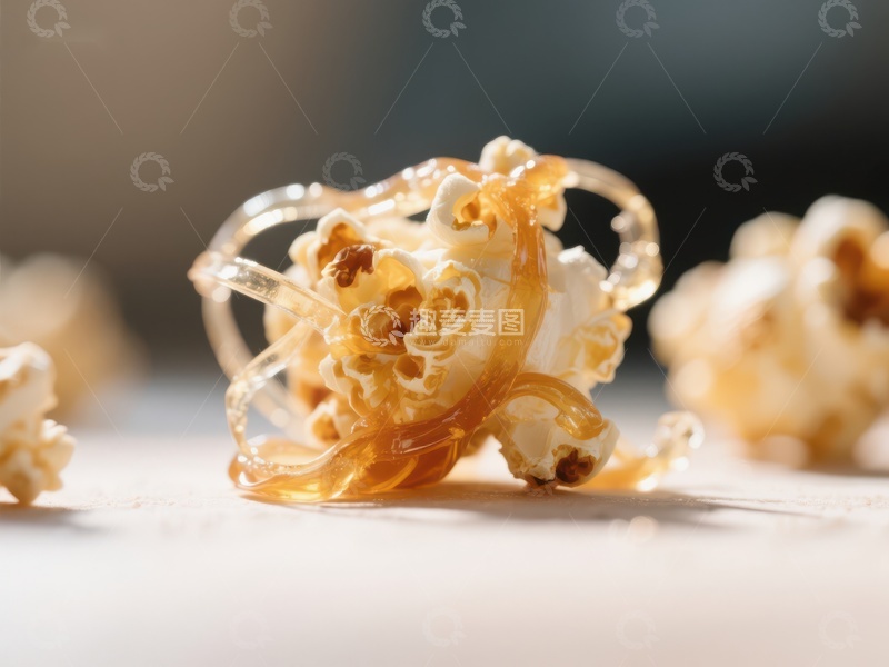高清大图下载【趣麦麦图】焦糖包裹的爆米花特写
