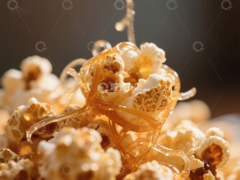 高清大图下载【趣麦麦图】焦糖包裹的爆米花特写