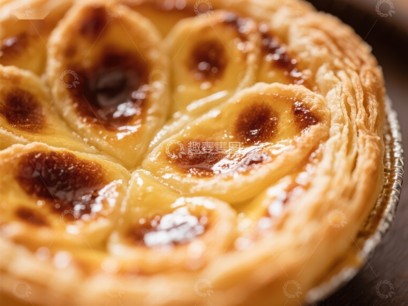 高清大图下载【趣麦麦图】金黄酥皮蛋挞特写