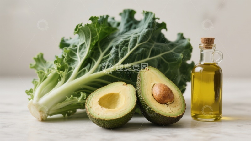 高清大图下载【趣麦麦图】新鲜蔬菜与橄榄油摆拍