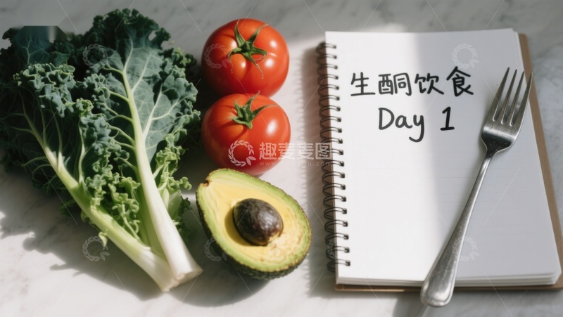 高清大图下载【趣麦麦图】生酮饮食第一天食材准备