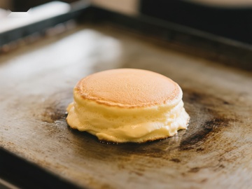 煎锅上的蓬松煎饼