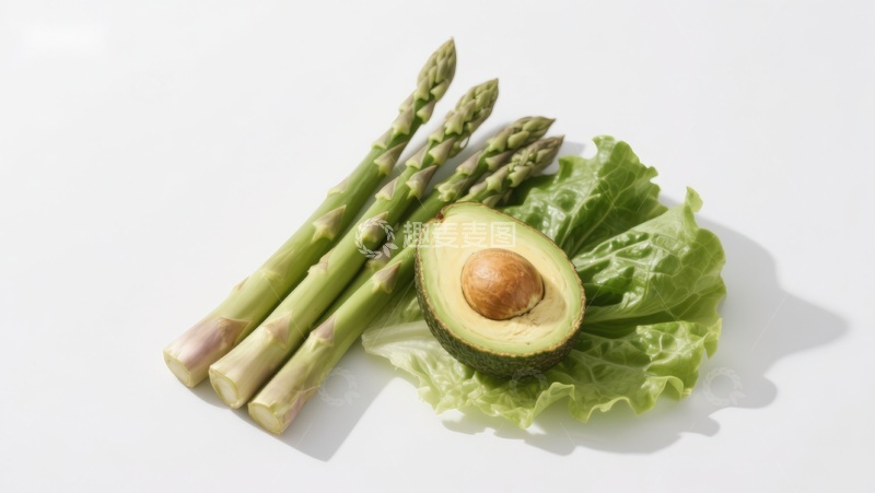 高清大图下载【趣麦麦图】芦笋牛油果生菜组合