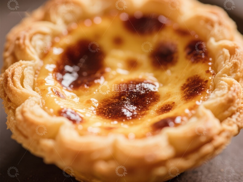 高清大图下载【趣麦麦图】金黄酥脆的蛋挞特写