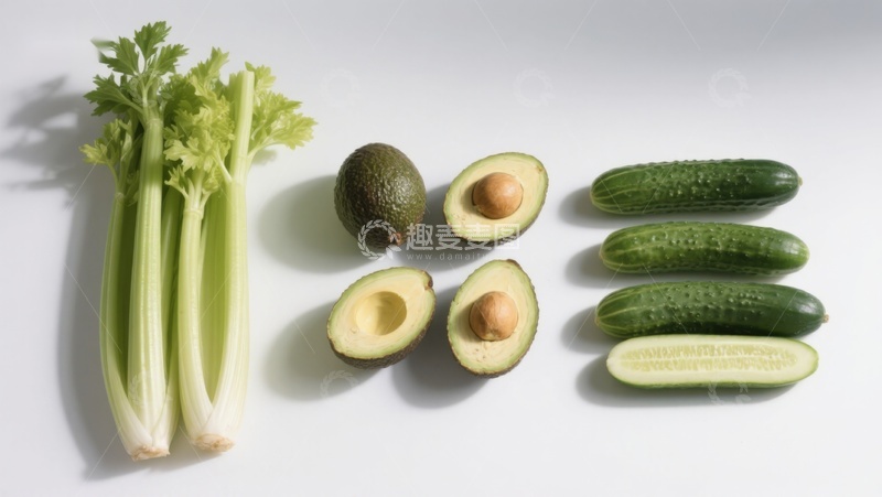 高清大图下载【趣麦麦图】新鲜蔬菜与牛油果摆拍