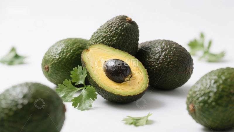 高清大图下载【趣麦麦图】新鲜牛油果与香菜特写