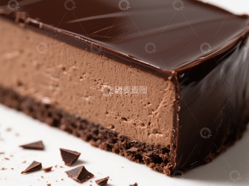 高清大图下载【趣麦麦图】-浓郁巧克力慕斯蛋糕切片