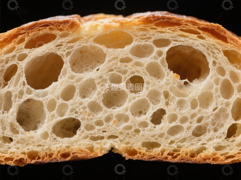 高清大图下载【趣麦麦图】新鲜面包切面的气孔结构