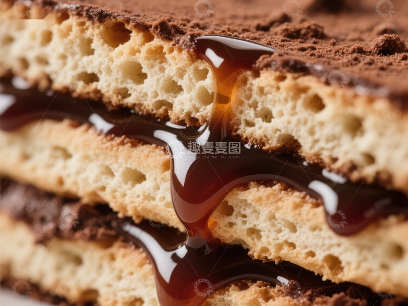 高清大图下载【趣麦麦图】浓郁糖浆淋在酥脆糕点上