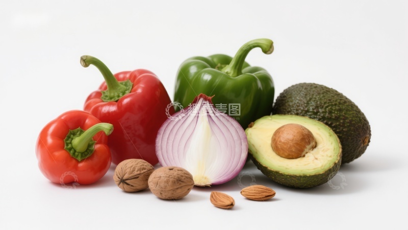 高清大图下载【趣麦麦图】新鲜蔬菜与坚果组合