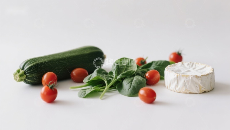 高清大图下载【趣麦麦图】新鲜蔬菜与奶酪静物