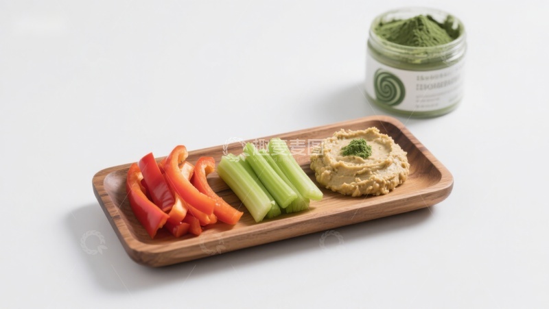 高清大图下载【趣麦麦图】蔬菜蘸酱配抹茶粉