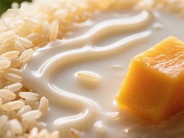 芒果椰奶配米饭特写