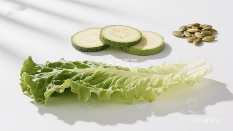 高清大图下载【趣麦麦图】生菜与西葫芦切片静物