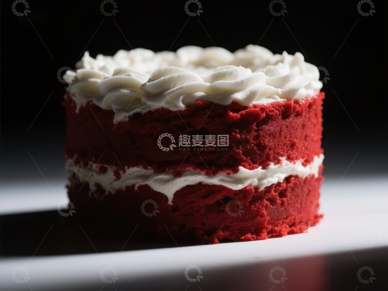 高清大图下载【趣麦麦图】红丝绒蛋糕配奶油霜