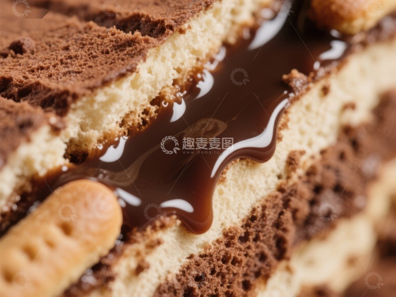 高清大图下载【趣麦麦图】巧克力淋面蛋糕特写