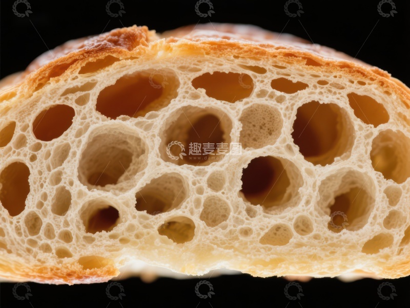 高清大图下载【趣麦麦图】面包切片的内部结构特写