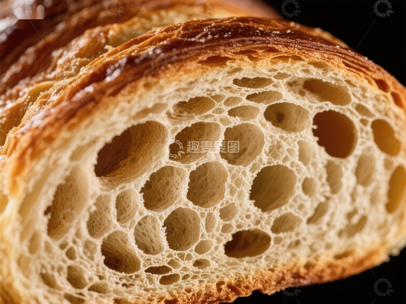 高清大图下载【趣麦麦图】新鲜面包切片的内部结构
