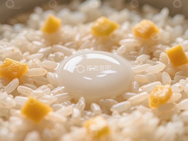 高清大图下载【趣麦麦图】-米饭上的蛋黄与玉米粒