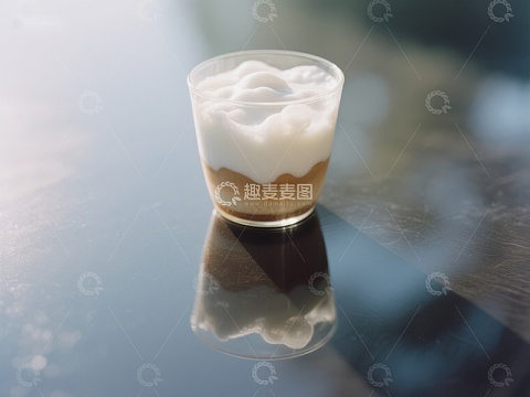 玻璃杯中的泡沫饮品