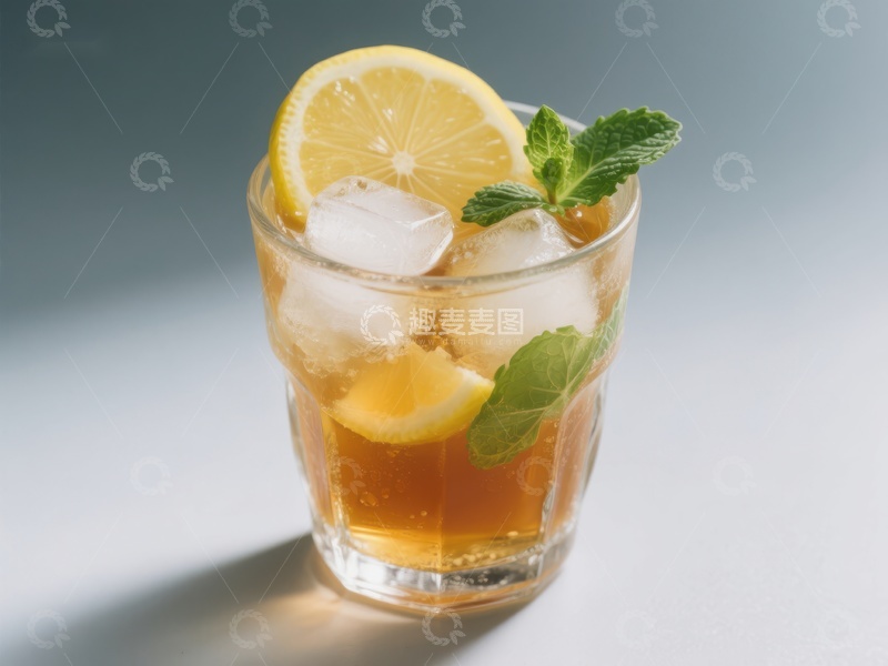 高清大图下载【趣麦麦图】柠檬薄荷冰茶，清新解渴