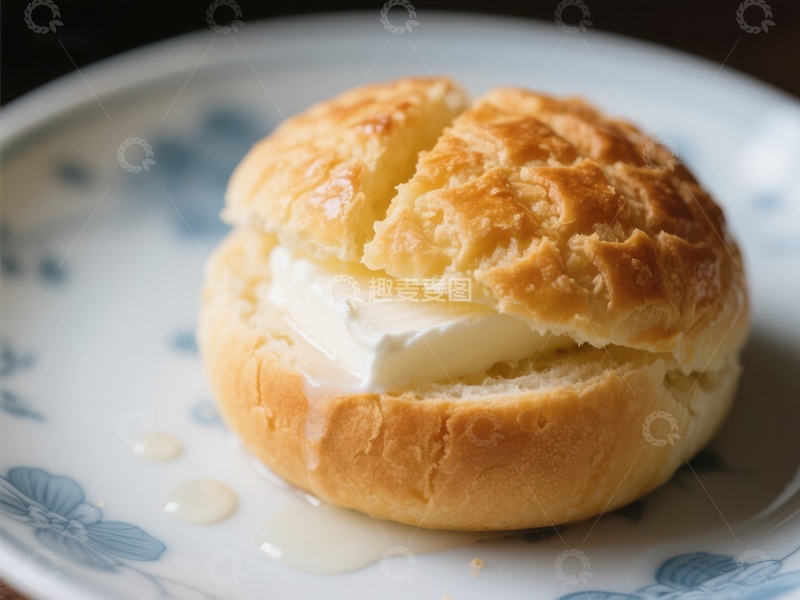 高清大图下载【趣麦麦图】奶油泡芙特写