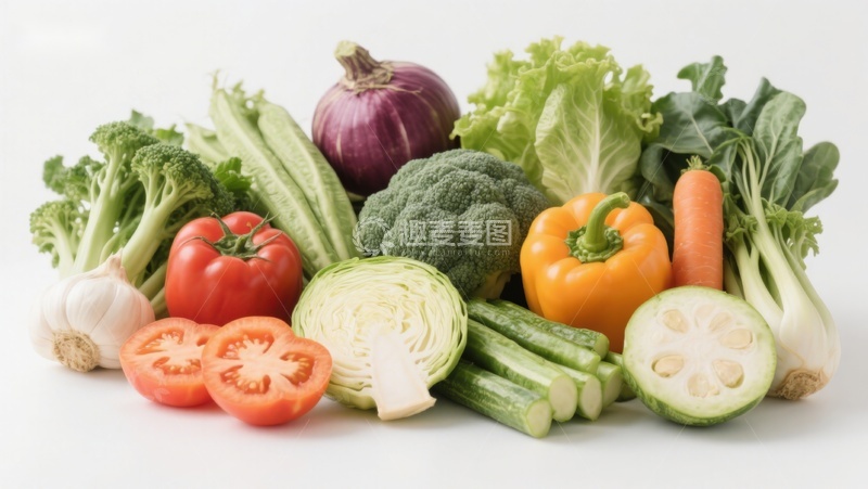 高清大图下载【趣麦麦图】新鲜蔬菜组合展示