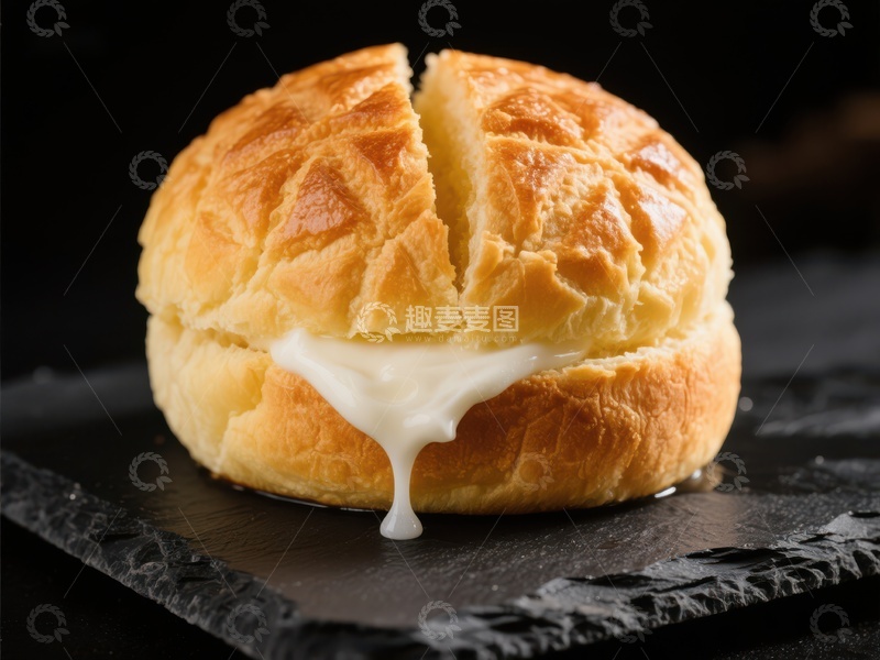 高清大图下载【趣麦麦图】奶油泡芙特写，金黄酥脆