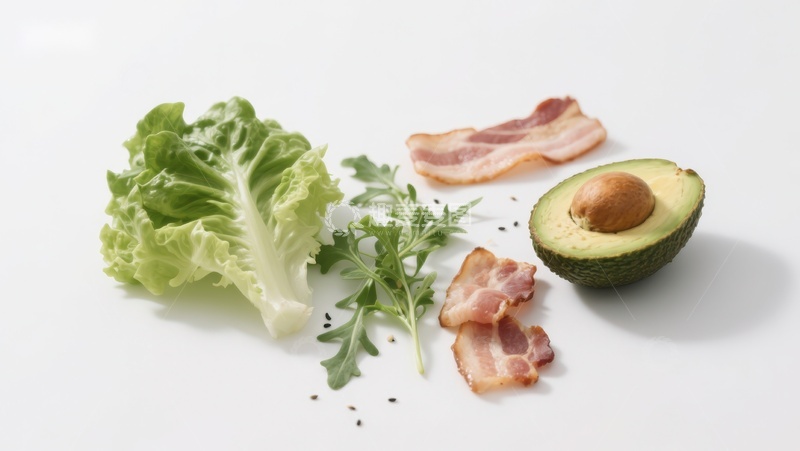 高清大图下载【趣麦麦图】新鲜蔬菜与培根牛油果组合