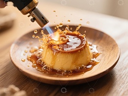 焦糖布丁火焰烘焙瞬间