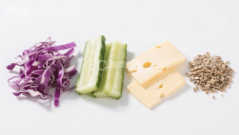 高清大图下载【趣麦麦图】切片蔬菜奶酪与谷物