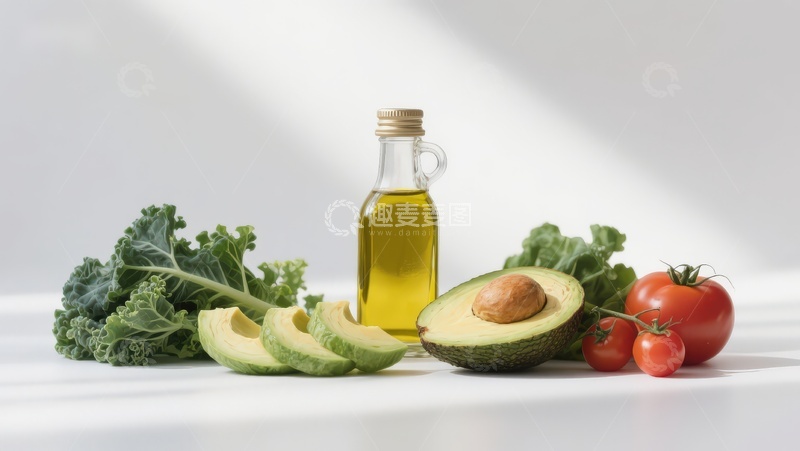 高清大图下载【趣麦麦图】新鲜蔬果与橄榄油摆拍