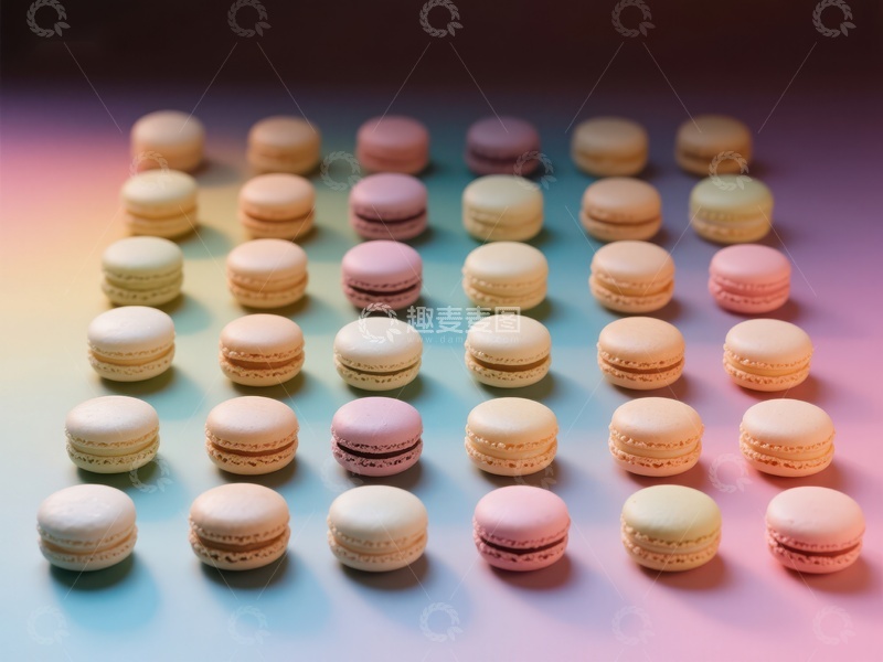 高清大图下载【趣麦麦图】色彩斑斓的马卡龙排列